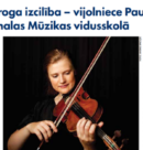 Izcilā vijolniece un mūsu skolas absolvente - Paula Šūmane, "Jūrmalas Avīze" 10.01.2019. numurā