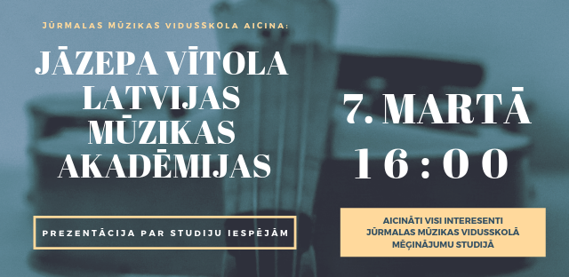 Aicinām uz JMLMA prezentāciju par studiju iespējām!