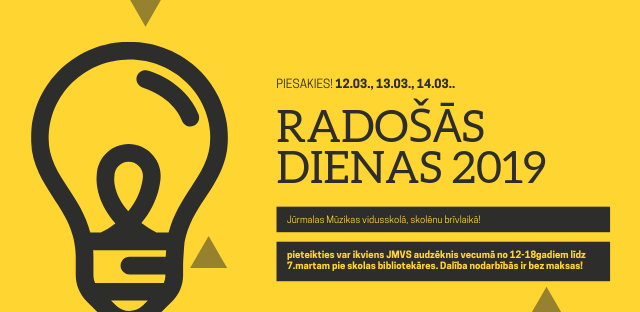 Aicinām pieteikties Radošajām dienām 2019!
