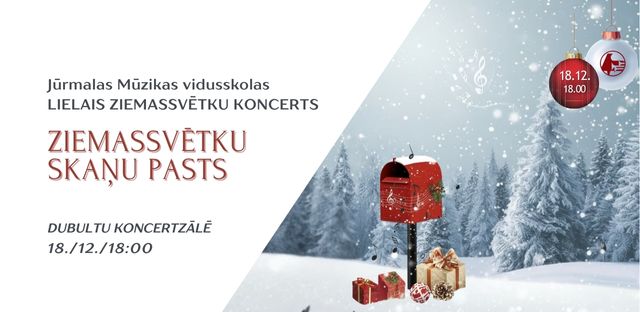 Lielais skolas Ziemassvētku koncerts "Ziemassvētku skaņu pasts" videoieraksts 18. / 12. / 18:00